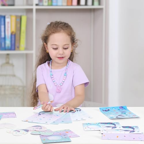WERNNSAI 69 PCS Mermaid Kids Stationery Paper and Envelopes Set for Girls - color: Mermaid