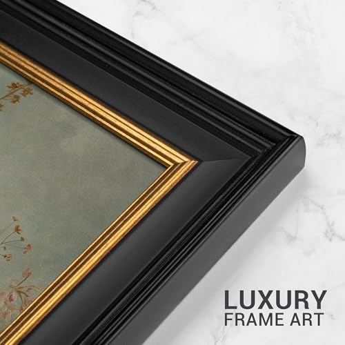 MUDECOR Premium Framed Wall Art Wildflower Meadow in Full Bloom Illustrations Impressionism Colorful for Living Room, Bedroom, Office - 26"x36" Black - color: A07-2308-b42, size: 36"L x 26"W, style: Black Frame