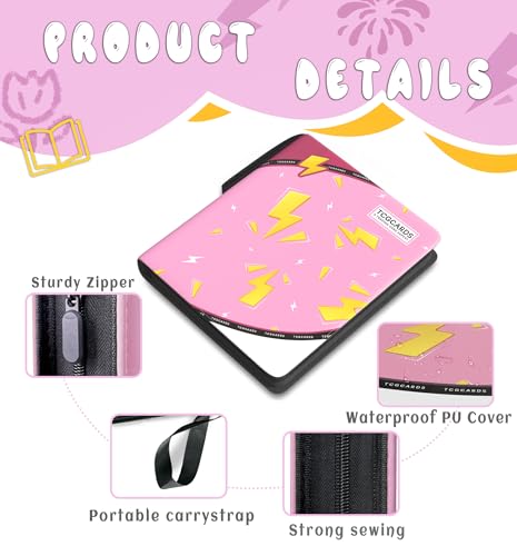Trading Card Binder 4 Pocket,Card Binder 400 Pockets,Card Book Holder Cards with 50 Removable Sleeves,3-Ring Zip Design MTG/TCG/Sport Collectible Trading Card Albums Gifts for Boys and Girls (Pink) - color: Pink, size: Small