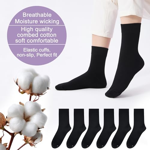 ATBITER Women Thin Cotton Crew Socks,Ankle Bootie Casual Dress Socks 6Pairs - color: 10 Pairs 10black, size: 9-11