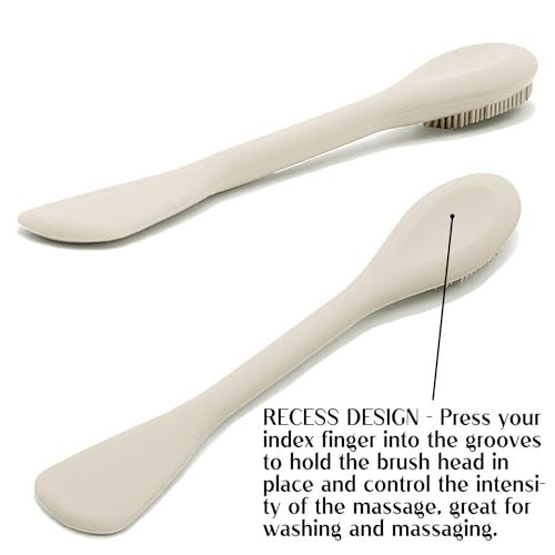 Face Mask Brush Applicator, Mask Brushes For Facials Cleansing & Exfoliating, Facial Clay Mask Applicator Tool Silicone Mask Spatula Cream Skincare For Apply Cream, Lotion, Mud, Clay (Black+Starlight) - color: Black and Starlight