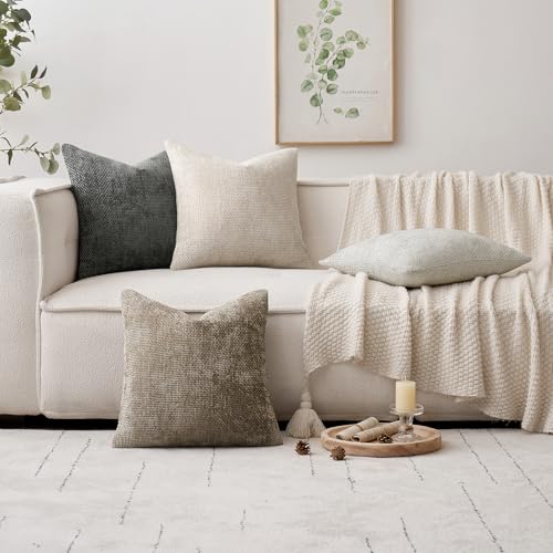 MIULEE Decorative Couch Throw Pillow Covers 16x16 Inch Dark Gray 2 Pack - color: Dark Gray, size: 16" x 16" (Pack of 2)