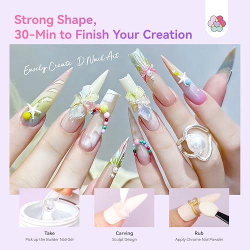 SAVILAND Non-Stick Solid Builder Nail Gel, Clear & White Sculpting Gel - color: Clear&White