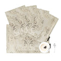 Loom and Mill Luxury Damask Floral Placemats Set of 4, Light Apricot - color: Light Apricot, size: 4 Pieces