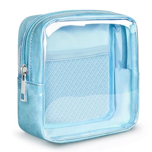 WLLWOO Clear Makeup Bag Mini Cosmetic Pouch Travel Toiletry Organizer - color: 1pcs-Mini-Sky Blue