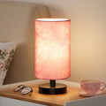 Fenmzee Small Table Lamps(Pink Shade - Black Base, 9" Inline Control) - color: Pink Shade - Black Base