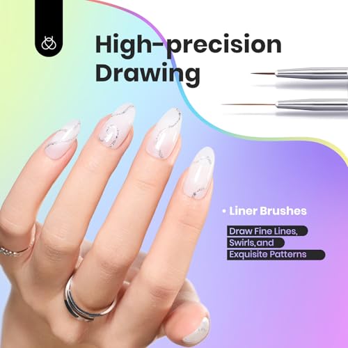 Beetles Nail Art Brushes, 6pcs Nail Art Tool Set - color: C-Multicolor-6