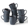 famiware Venus Coffee Mugs Set of 8, 13 oz Ceramic Stoneware Mug Cup Set - color: Charcoal, size: 8pcs