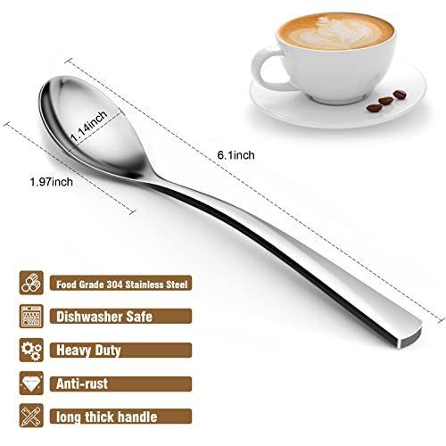 GLAMFIELDS Coffee Spoons, 8-Piece, 6.15" Demitasse Spoons - size: 6.15 inch-8 pack