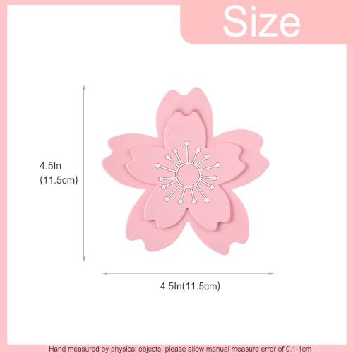 Kawaii Coasters Pink Office Desk Accessories Cherry Blossom Desk Home Decor - size: Small Cherry Blossom 2pcs
