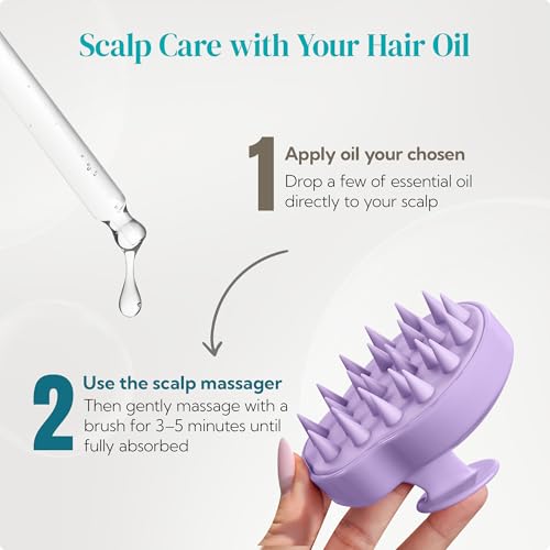 HEETA 2-Pack Large Scalp Massager Scrubber Shampoo Brush for Hair Growth - color: Light Beige & Purple
