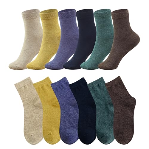 MAGIARTE Womens Mini Crew Cotton Socks,6 Pairs - color: Color#07