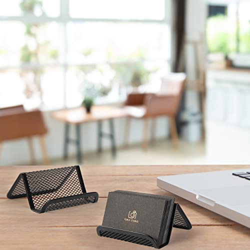Mr. Pen- Metal Mesh Business Card Holders, 3 Pack, Black - color: Black