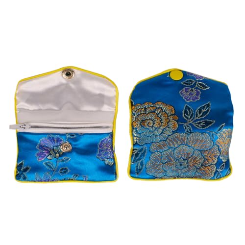 15 Pcs Jewelry Purse Pouch Brocade Gift Bags Chinese Style Pouches Mix Colors - size: Small