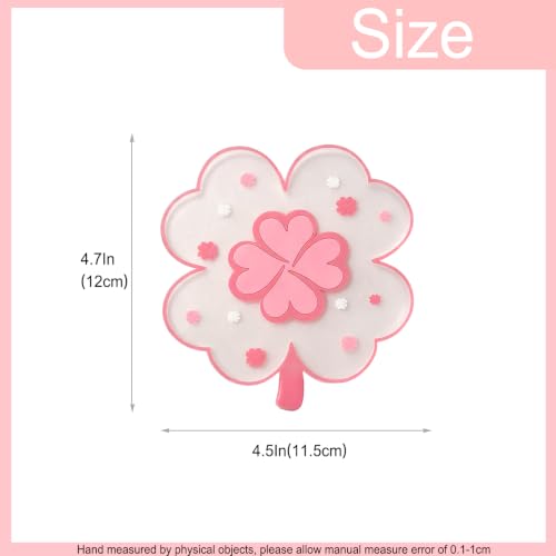 Kawaii Coasters Office Desk Accessories Clover Coasters Set of 2 Desk Decor - size: Small Pink Clover 2pcs
