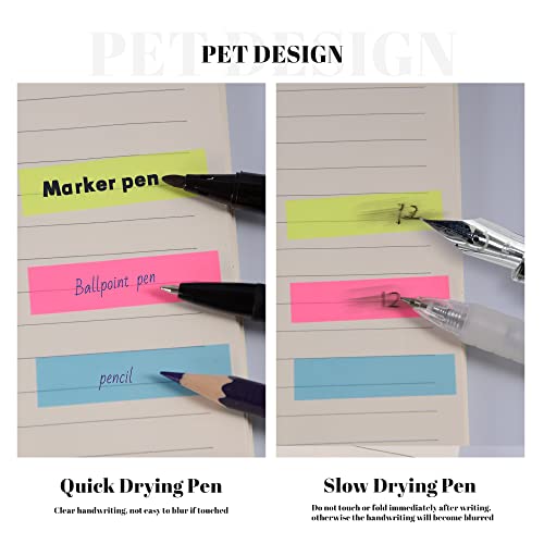 Golcellia 300 Pcs Transparent Sticky Tabs, Pop Up Page Markers for Books - color: Long Strip Base