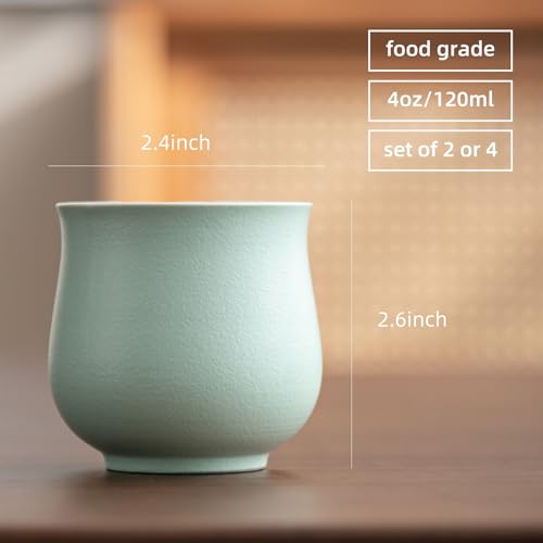 4-Oz Ceramic Espresso Cups Set - Multi-Color, Handle-Free Design for Home & Cafe | Dishwasher-Safe Stoneware Cups (brown,4) - color: Brown, size: 4