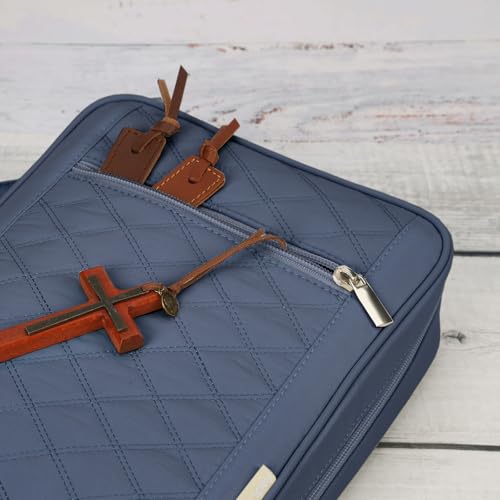 FINDCOZY Bible Cover for Women, Medium Carrying Case for Regular Bible - color: Blue, size: Medium