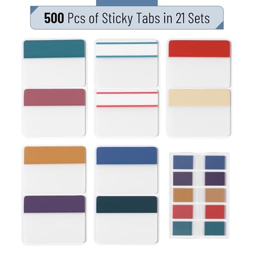 Mr. Pen- Sticky Index Tabs, 500 Pcs, 21 Sets, Colorful - color: Retro