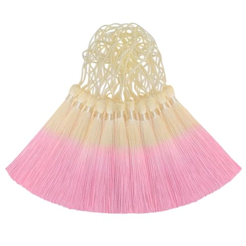 50Pcs 5 Inch Bulk Bookmark Tassel Kit for Graduation, Keychain(Beige Pink) - color: Beige&pink