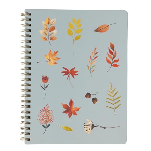 Happy Hoos® Aesthetic Spiral Notebook - 6.25" x 8.25" College Ruled Journal Notebook - Hard Cover Writing Journal for Work, School, Travel, More - Floral Notebook 8 Seasonal Designs (Fall Foliage) - color: Fall Foliage