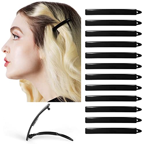 12pcs Hair Barrettes Set for Women and Girls, Hair Clips for Thick Thin Fine Hair, Non-metal Hair Accessories, Non-Slip Grip Handmade Snap Hairpin, BPA Free - color: SN3