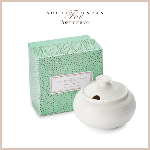 Portmeirion Sophie Conran Covered Sugar Bowl, 11 Oz - White - color: White
