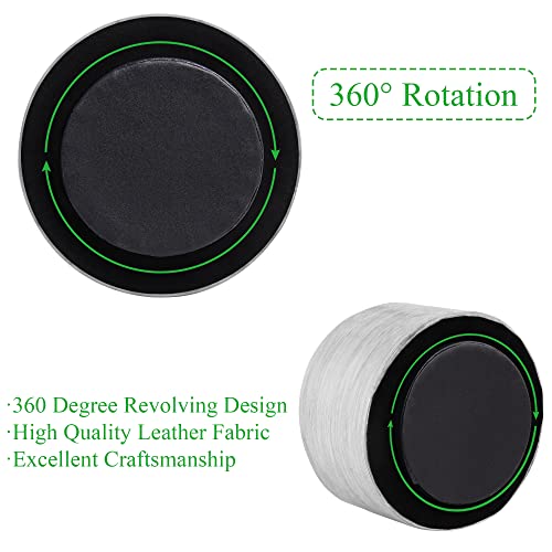 Round Leather Art Supply Organizer,Remote Control Holder,360 Degree Spinning,Multi-Functional Pencil Holder,4 Compartments Desktop Stationary Organizer(1-Light Grey2) - color: 1-Light Grey2