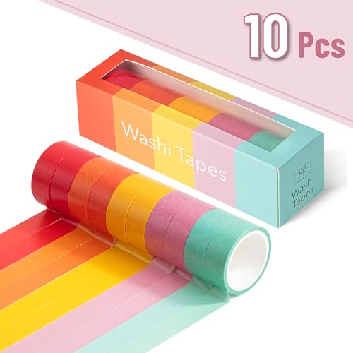 Mr. Pen- Washi Tape Set, 10 Rolls, 5 Yards/Roll, Washi Tape for Scrapbook - color: Summer Design
