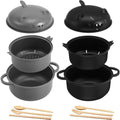 2 Sets 45oz Cute Pig Ramen Bowl Set Microwavable Cook, Black, Gray - color: Black,Gray
