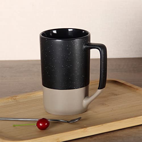 16 OZ Large Coffee Mug, Ceramic Coffee Mugs, Big Tea Cup, Black - color: Black