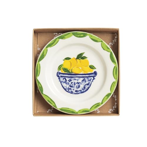 Mud Pie Ceramic Lemon Bowl Tidbit Plate - color: Yellow