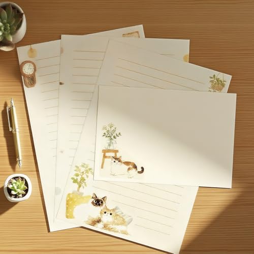 37 Pcs Stationery Paper Envelopes Set - color: Cute Cat