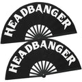 Maitys 2 Pack Foldable Fans for Rave Dancing,Black,Headbander - color: Black, style: Headbander