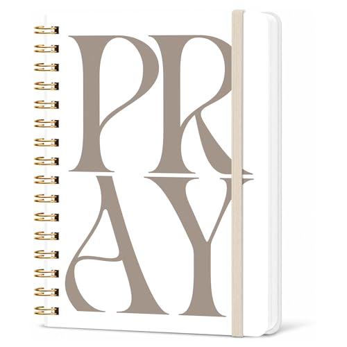 Lined Spiral Notebook, Pretty Hardcover Notebooks 6''x 8.4'', Pray Cover, Journal for Work, Note Taking, Journaling, Writing, Christian Gifts, Daily Journal for Men Women - color: pray