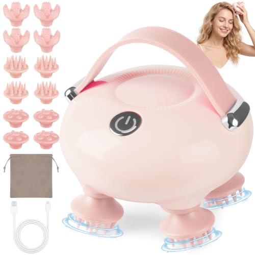 Electric Scalp Massager, Head Massager for Neck Body Stress Relax - color: Soft Pink