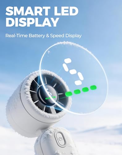 Diveblues Mini Portable Handheld Turbo Fan 27ft/s, 4000mAh Battery - color: Pearl White