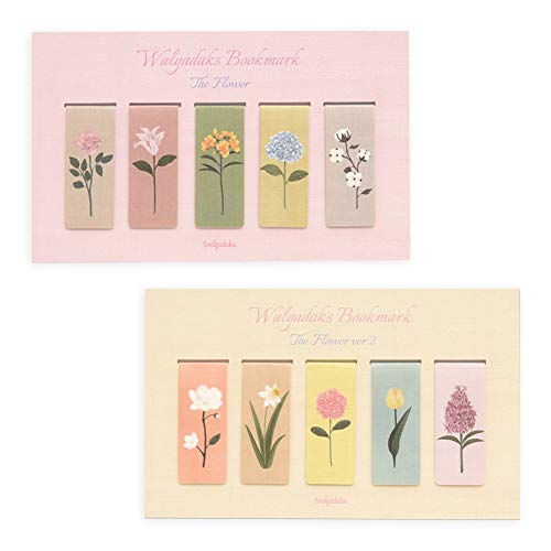 Monolike Magnetic Bookmarks The Flower ver.1 + ver.2, 10 Pieces - color: The Flower Ver.1 + Ver.2 Set