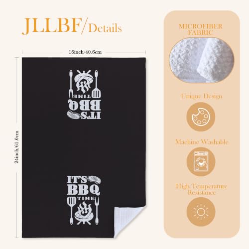 Funny Grilling BBQ Hand Towels for Kitchen - color: Bbq Time
