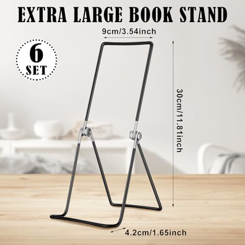 6 Pack Large Metal Book Stand for Display Adjustable Holder - size: 11.8 Inch