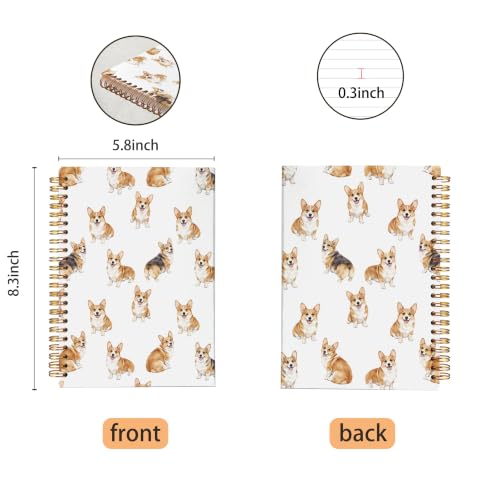 VNWEK Corgi Dog Spiral Notebook Journal 5.5x8.3 Inch - color: Corgi
