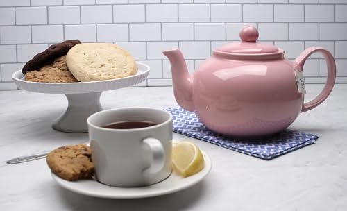 RSVP International Stoneware Teapot Collection, Microwave and Dishwasher Safe, 42 oz, Pink - color: Pink, size: 42 oz