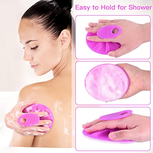 INNERNEED Silicone Body Cleansing Brush Exfoliating Scrubber, DGreen+Purple - color: Purple+dark Green