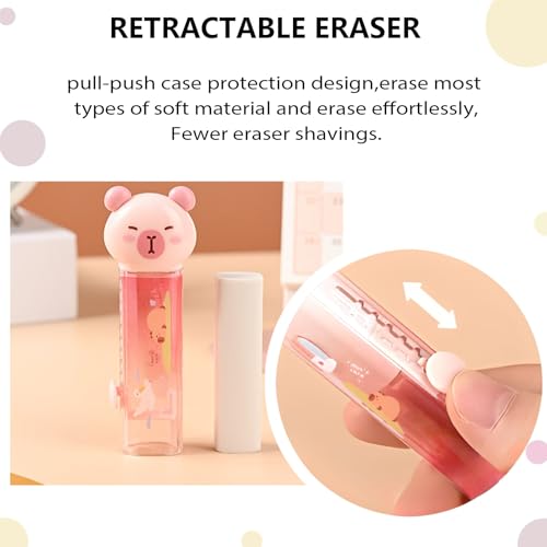 Capybara Stationery Set, Cute Pink School Supplies Gift for Students - style: pink