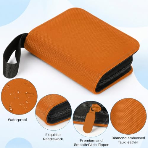 1 Pocket Card Binder–Collectible Trading Card Album, Single Card Holder with 20 Pages, Holds 40 Cards, Side-Loading Mini Binder for TCG, MTG, Sports, Baseball,Football,Small Sports Card Book,Orange - color: Orange