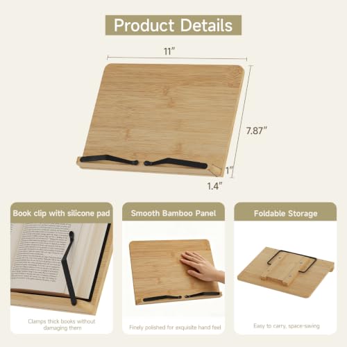 Cook Book Stand,Adjustable Height Book Holder for Reading Hands Free - size: S-11*7.9 inches