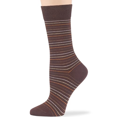 7BIGSTARS Women Cotton Crew Socks, Patterned 4 Pack, M 5-9 - L 8-12 - color: 01d - Brown Assortment (A29), size: 8-12