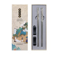 Black Dragon & Phoenix Reusable Stainless Steel Chopsticks 2 Pairs - size: Stainless Steel