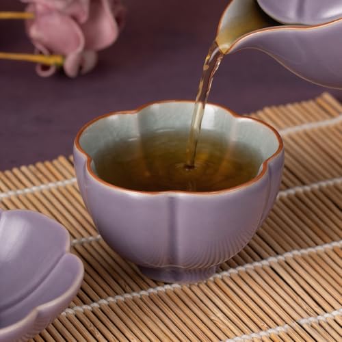 KAMMAK Japanese Tea Cups, 3.3 Oz Small Handmade Ceramic Teacups, Set of 2 - style: GN05