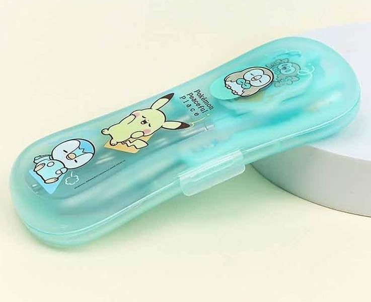Cute Fork, Spoon, and Chopsticks Flatware Set with Case, Stainless Steel (Mint) - color: Mint